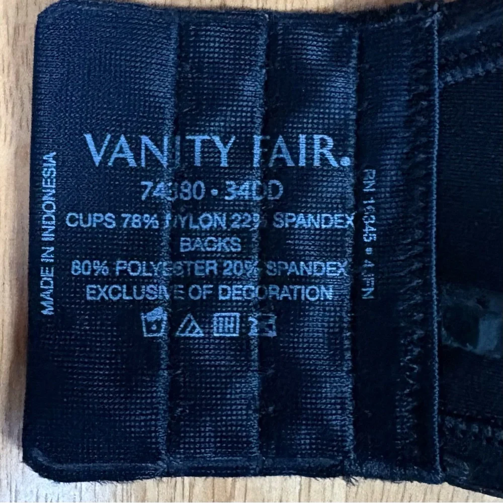 Vanity‎ Fair | NWT Beauty Back Strapless Bra Black 34DD *BRAND NEW*
